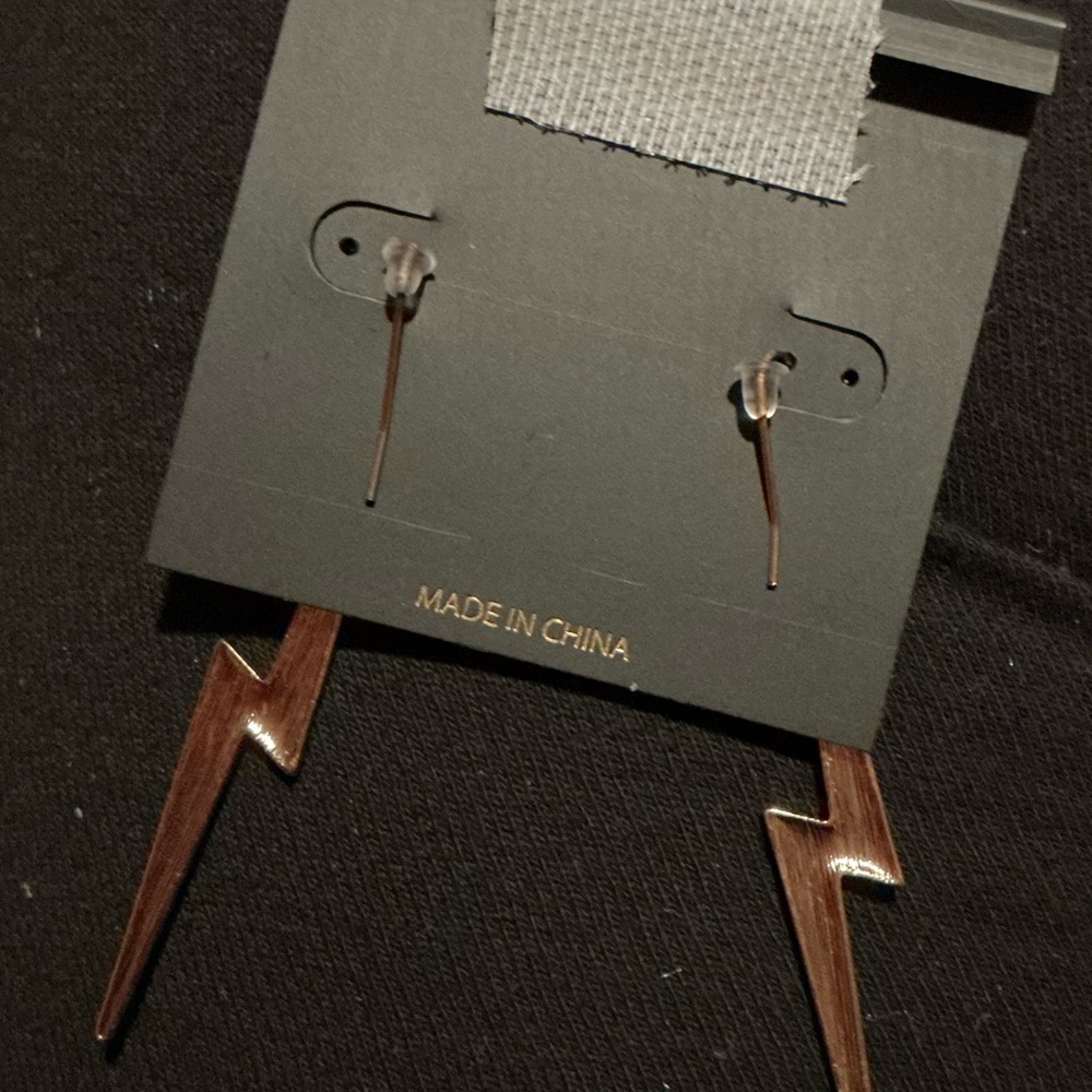 Noir Jewelry Lightning Bolt Earrings - Picture 2 of 2